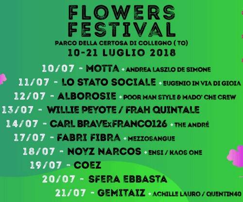 Programma Flowers Festival 2018