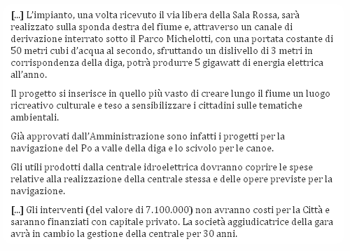 Documento Impianto idroelettrico Torino